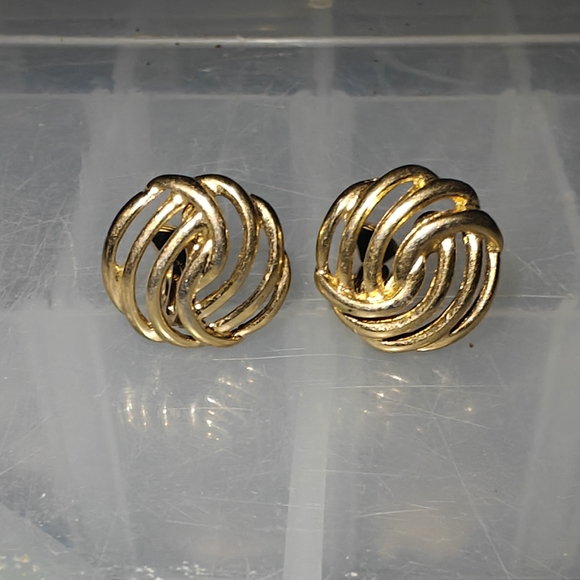 Monet Gold-Tone Swirl Earrings - Picture 1 of 4